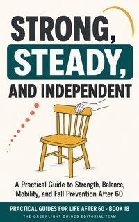 Strong, Steady, and Independent — A diverse older adult confidently practicing strength and balance near a sturdy chair in a bright home or community room.