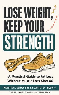 Lose Weight, Keep Your Strength — An older adult preparing a satisfying balanced meal while resistance bands and walking shoes suggest muscle-preserving activity.